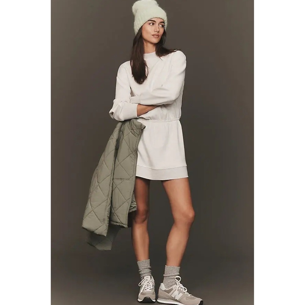 Anthropologie Daily Practice Heather Tania Sporty Crew Mini Sweater Dress NWT